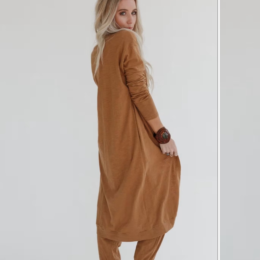 Three Bird Nest Tan set go cardigan long s